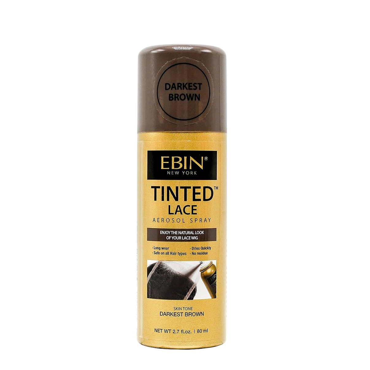 Ebin Tinted Lace Spray 80ml # Darkest Brown